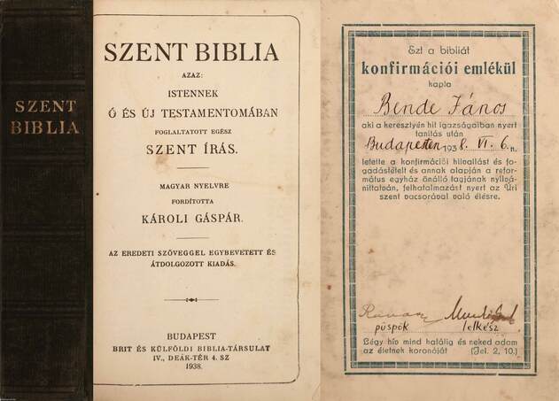 Károli Gáspár,  - Szent Biblia – Aukció – 13. Dedikált könyvek aukciója, 2021. 05.