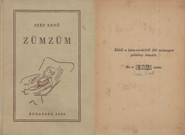 Szép Ernő,  - Zümzüm (aláírt, számozott példány) – Aukció – 8. Dedikált könyvek aukciója, 2019. 10.