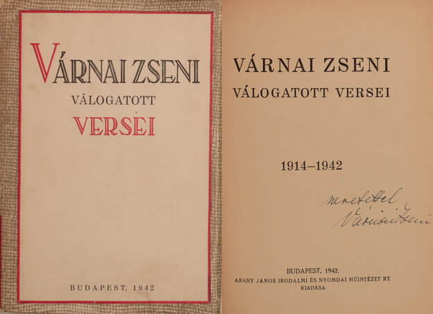 Várnai Zseni,  - Várnai Zseni válogatott versei (dedikált példány) – Aukció – 4. Dedikált könyvek aukciója, 2018. 05.
