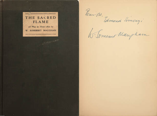 W. Somerset Maugham,  - The sacred flame (dedikált példány) – Aukció – 19. Dedikált könyvek aukciója, 2023. 05.
